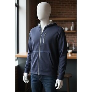 REBAR Ariat Mens Full Zip Hoodie Jacket Blue XL TG Athletic Fleece Lined
